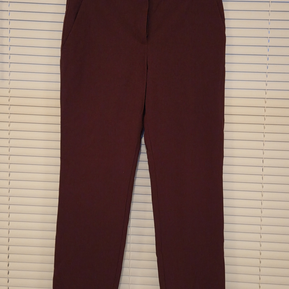 Theory Deep Burgundy Ankle Pants